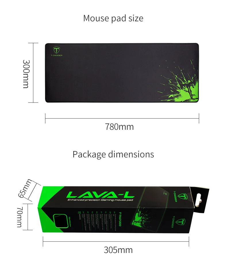  OEM Logo T-dagger T-TMP300 большой резиновый компьютерный коврик для мыши