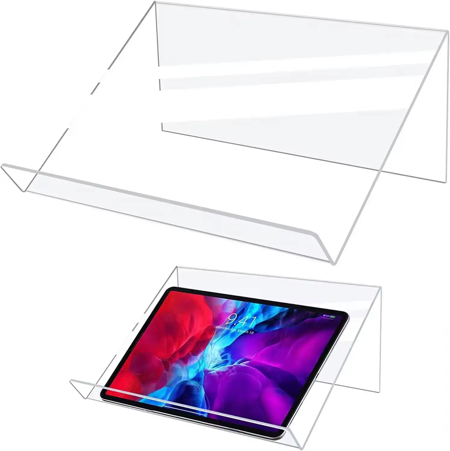 Exquisite Lucite Collapsible Shtender Single Custom Acrylic Sign Holder Clear Slanted Price List Display Menu Holder For Store