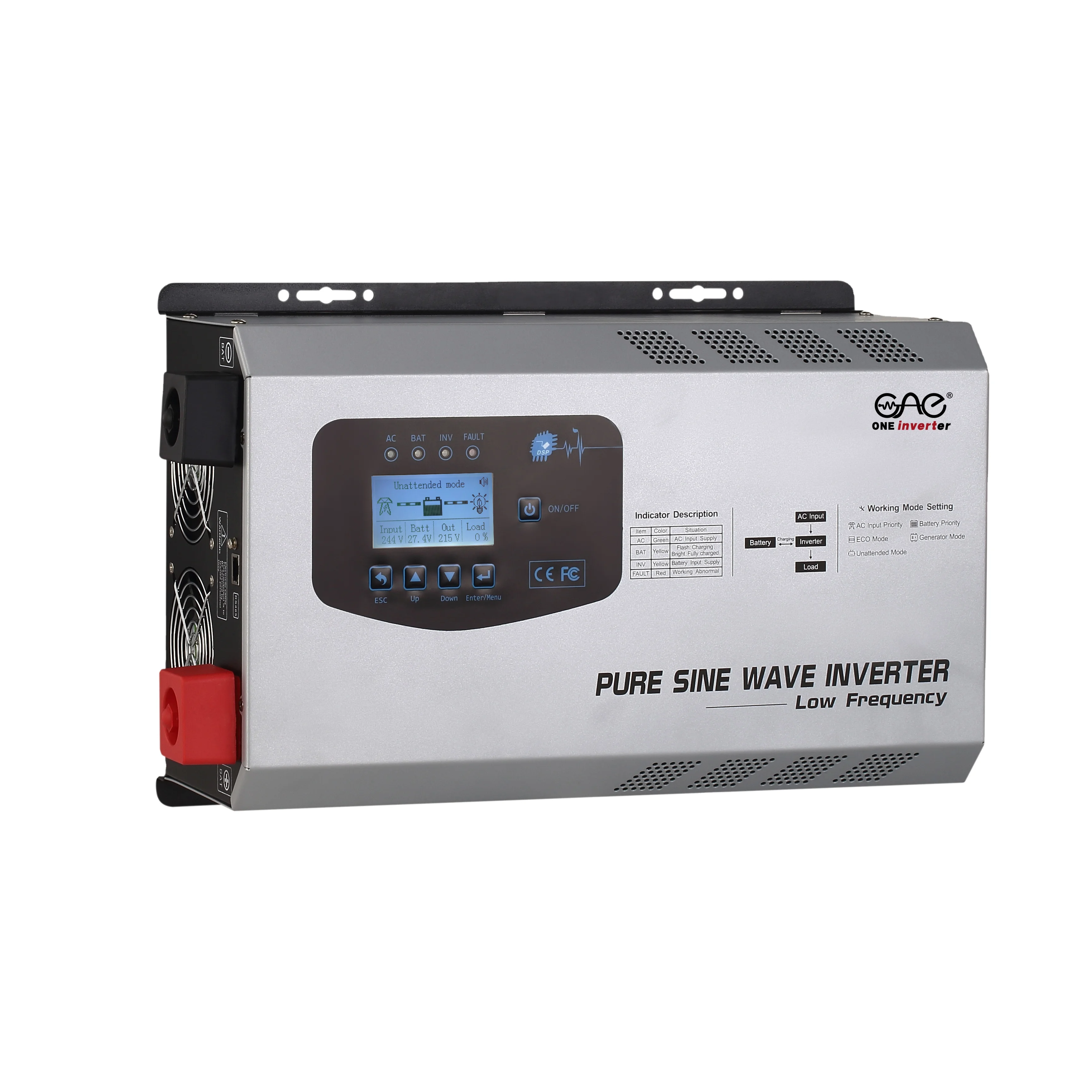 Pure Sine Wave Inverter 5000W 6000W 7000W DC 12/24V to AC 220V 50Hz 60Hz Inverter Power Converter for RV