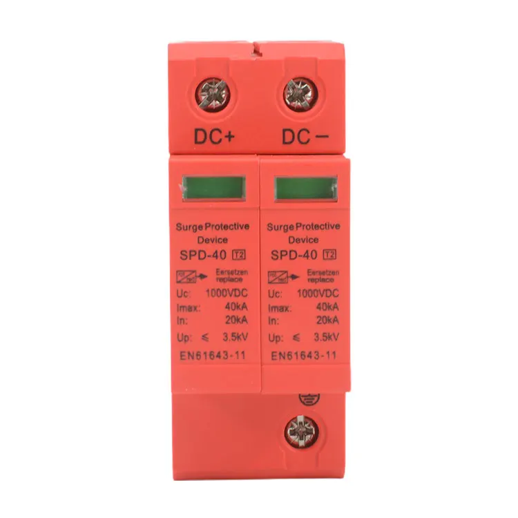 New DC Spd surge protector 2Pole 1000V 20KA-40KA Dc Surge Protector Lightning Protection Device For Solar System