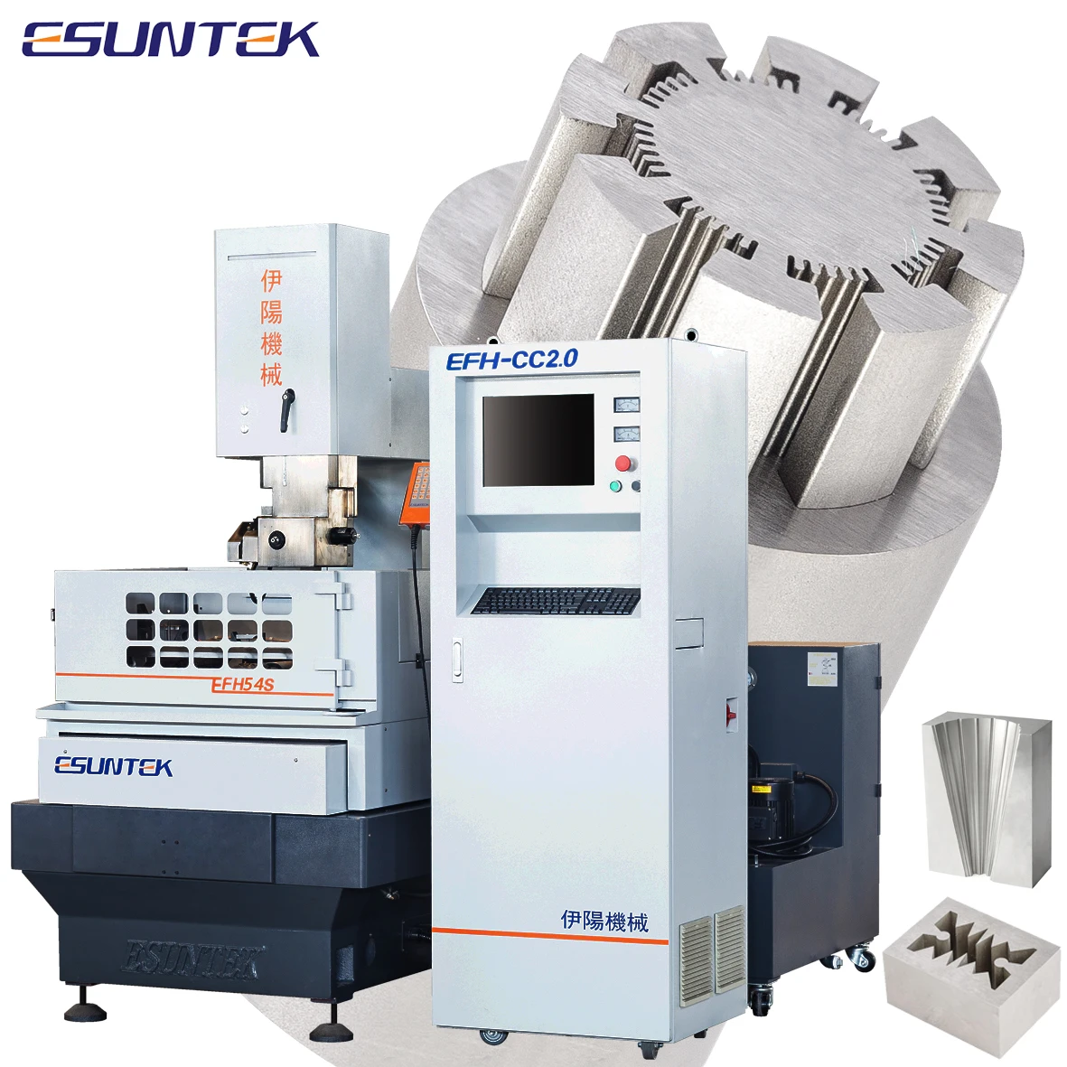 Esuntek CNC Wire Cut EDM Machine with 0.18mm Molybdenum wire instead of  0.25-0.6mm Brass wire