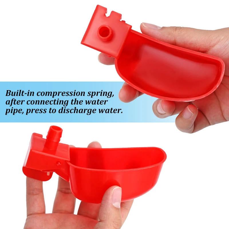 Red and Yellow Plastic Quail Nipple Drinker Quail Chicken Pigeons Automatic Drinker Cup Water Bowl For Livestock