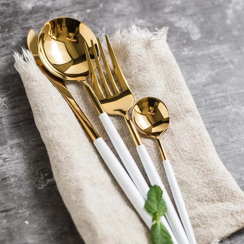 Flatware Portuguese Stainless Steel Knife Fork Spoon With Colorful Handle Cutlery Set