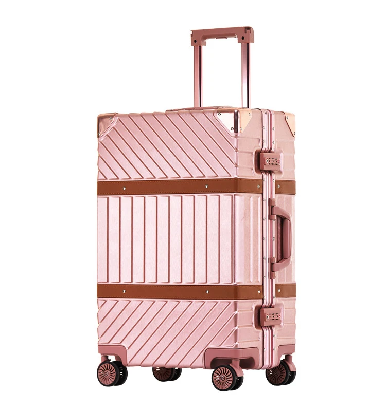 Wholesale New Style Luggage set Aluminum Frame Trolley Case Pc Hard Shell travel Suitcase with Lock
