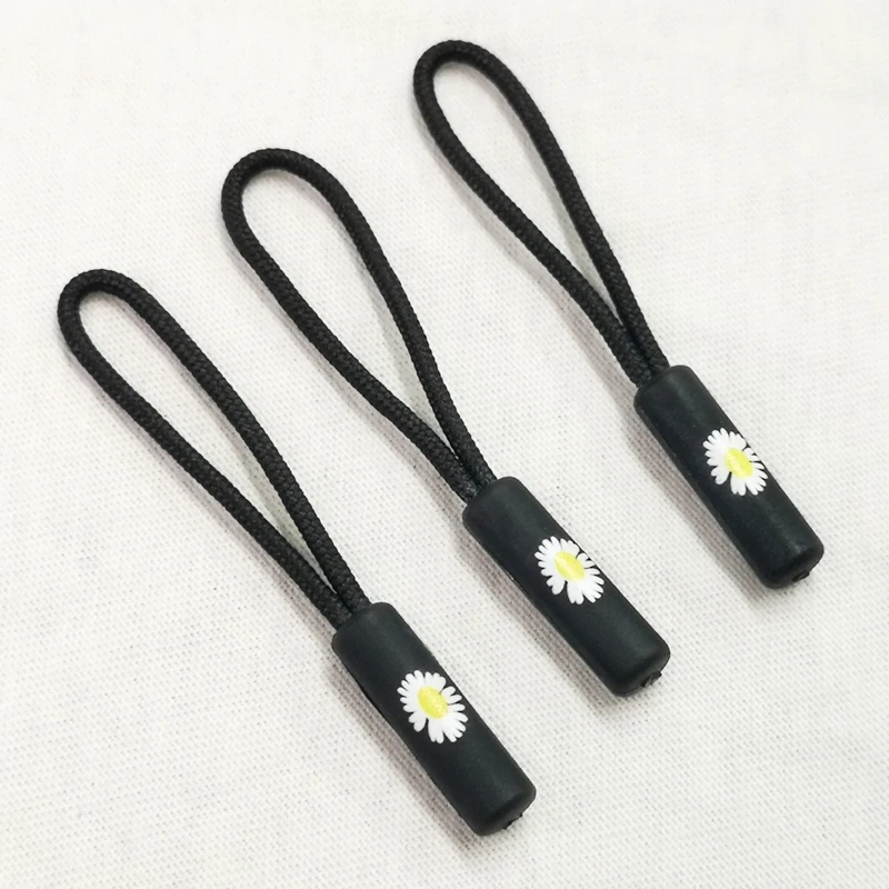 Clothing Plastic Zipper Sliders Silicone Non Lock Handle Tail String Pull Painted