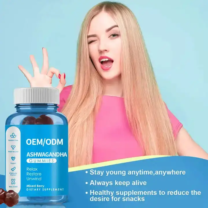 Ashwagandha & Vitamin D Gummy - 60 Count - Mixed Berry, KSM-66, Vegan, Plant Based, Non-GMO, Gluten-Free & Gelatin Free Relax