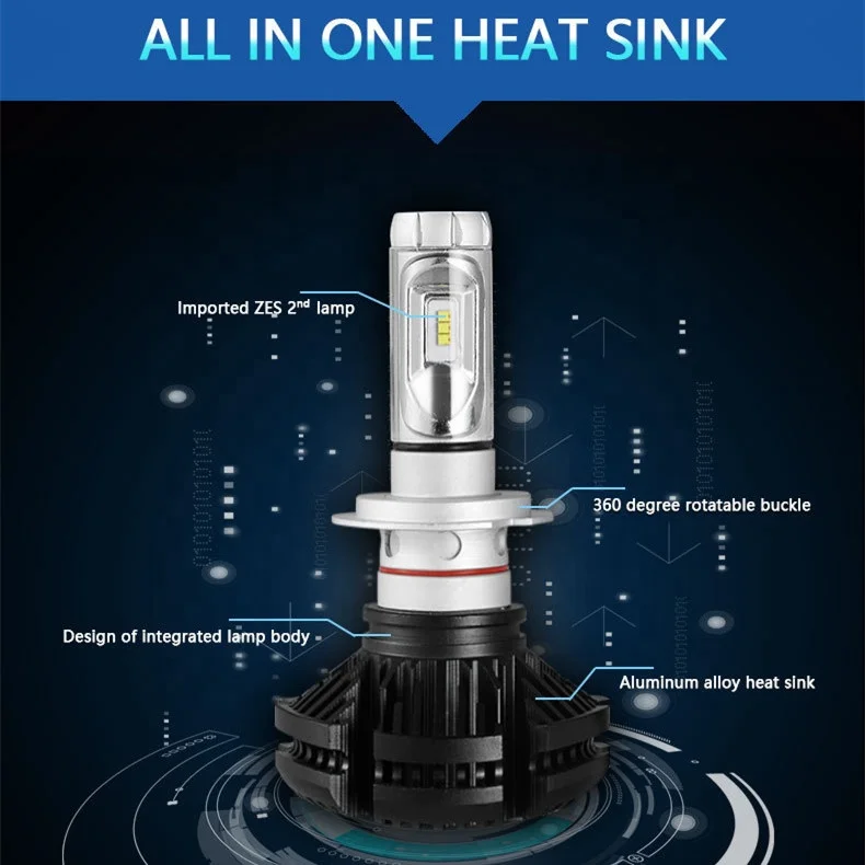 Dahua X3 Dual H4 H13 9004 9007 Zes Cost Effective Sylphy Lexus Is250 Led Headlight LED Headlights-x3 Imported Lamp Beads 1860