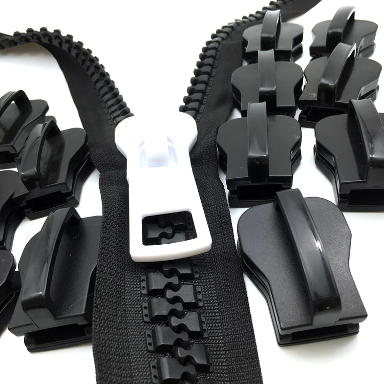 JY 20# 30# Big Teeth Large Plastic Zipper With Plastic Puller