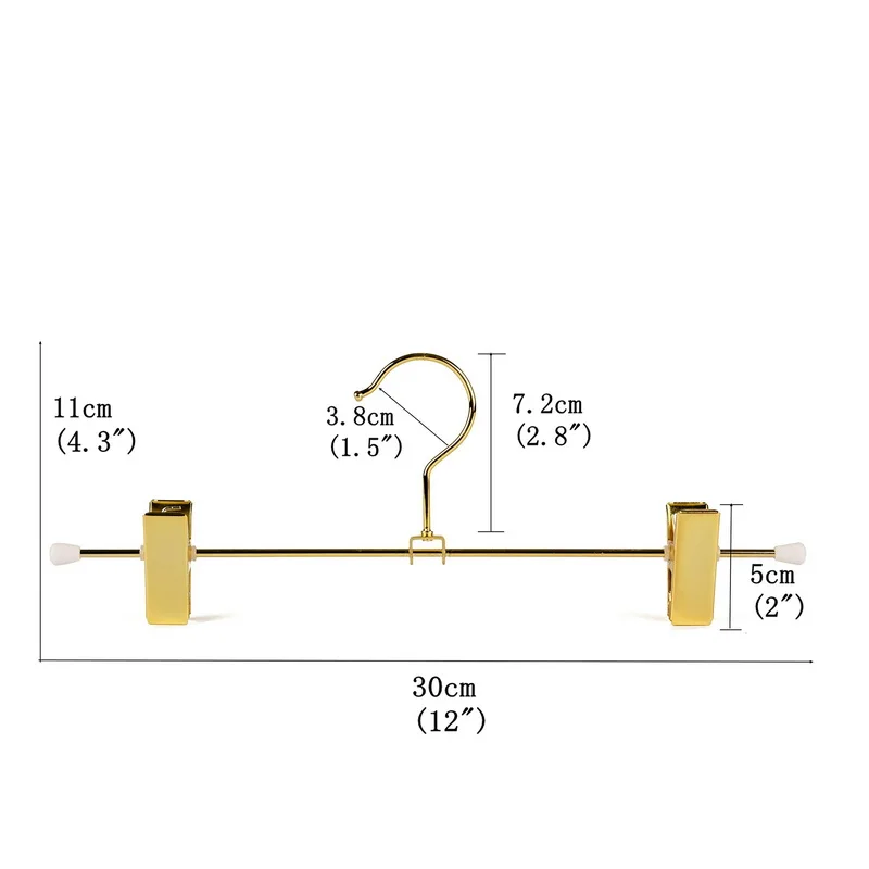 Luxury Wire Golden Hangers Durable Strong bearing capacity Clothes Coats Suit Hanger Set Golden Metal Hanger with Clips