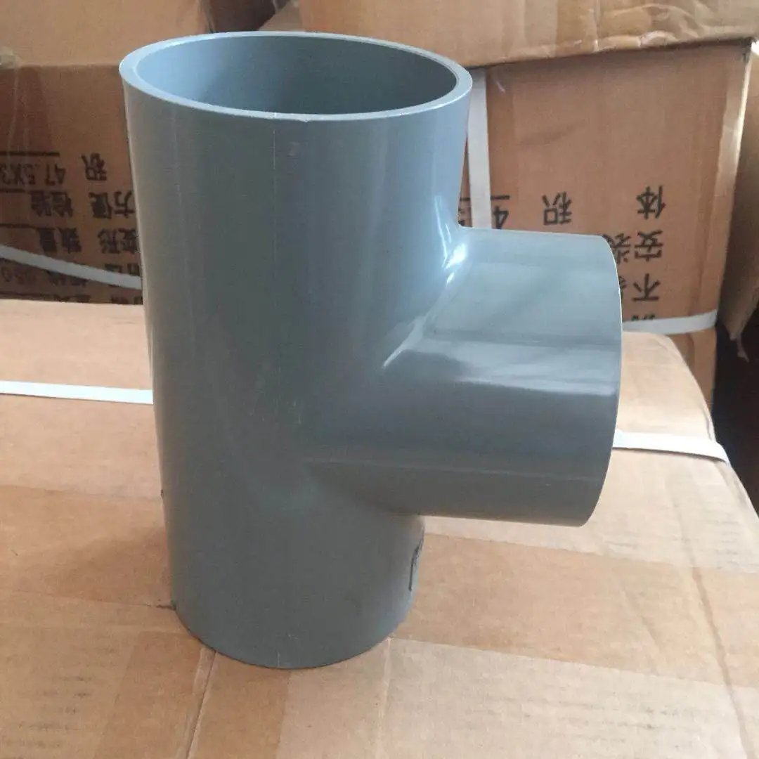JS High Quality  Wholesale Price White and Grey PVC  PVC-U Pipe Fitting   Equal Tee