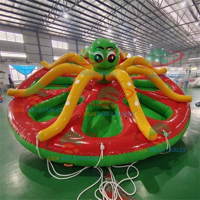 Custom PVC flying inflatable water towable boat 8 riders towable banana slider water sports inflatable flying boat