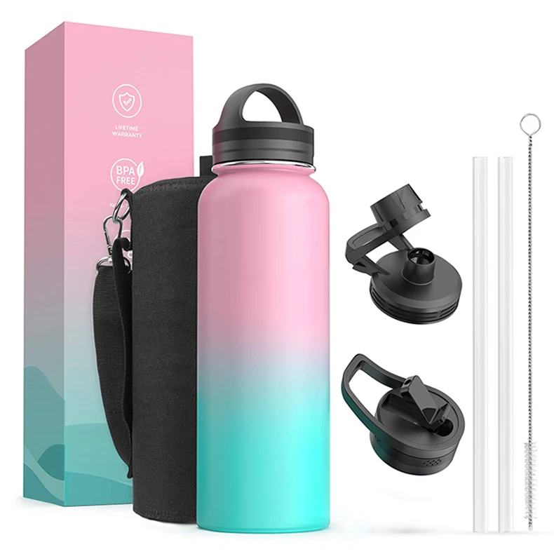 Лидер продаж на Amazon, Вакуумная бутылка для воды с двойными стенками для спортзала, Изолированная уличная бутылка для воды из нержавеющей стали 304 на заказ