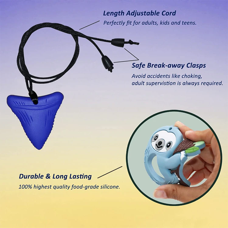 Boys And Girls Tooth Chewing Children Adhd, Autism, Chewing Necklaces Sensory Reduction Of Tooth Pain Sensory Chewing Necklaces
