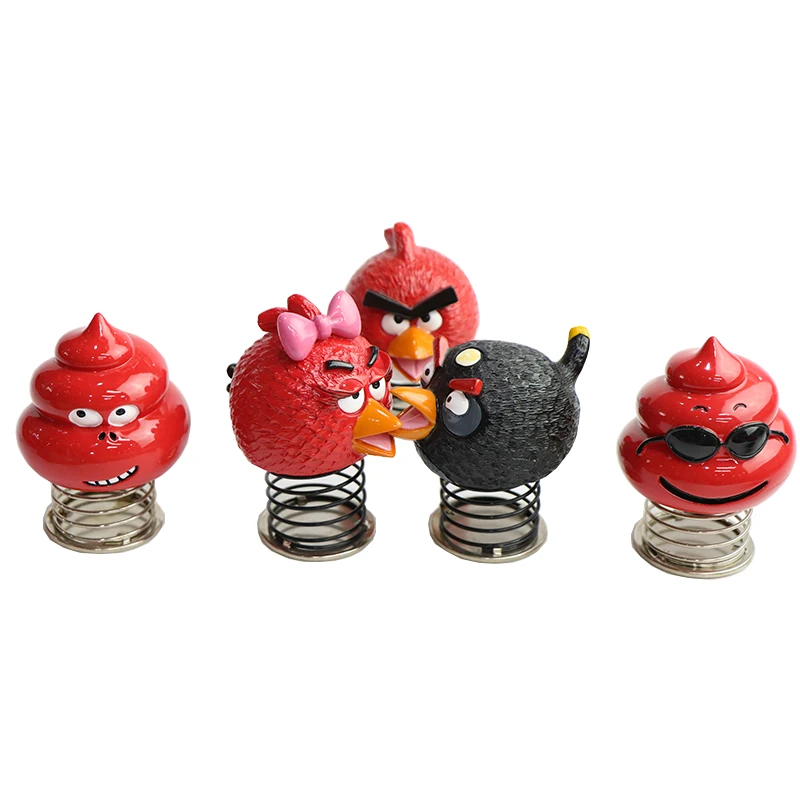 Custom Shaking Head Spring Birds Red Figurine For Car Dash Board Decorations Cute And Interesting Angry