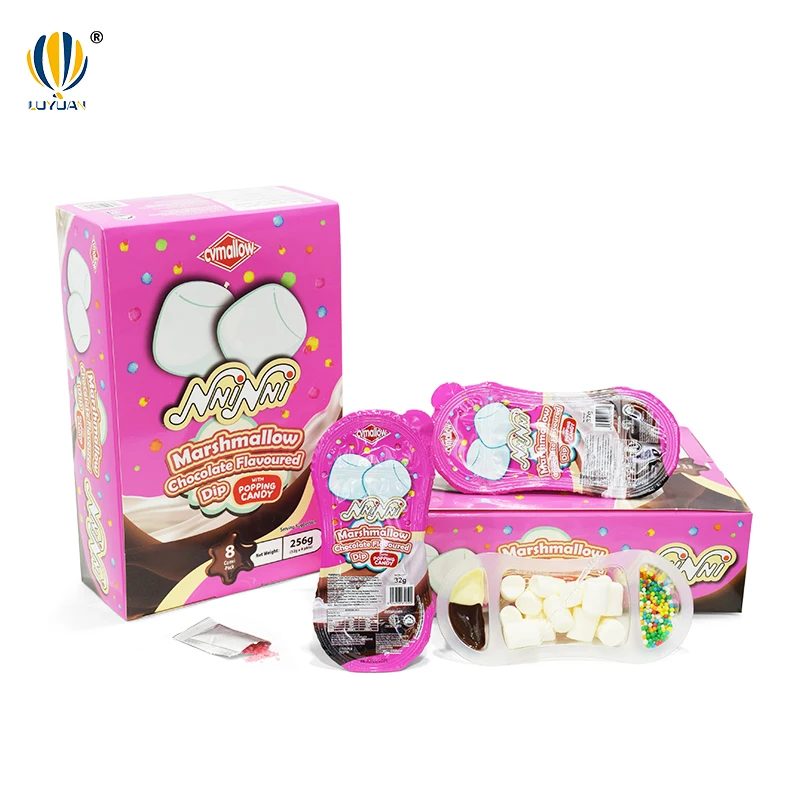 Cartoon Marshmallow Ice Cream Marshmallow Custom Wholesale Marshmallows Dipped in Chocolate Sauce and Popping Candy