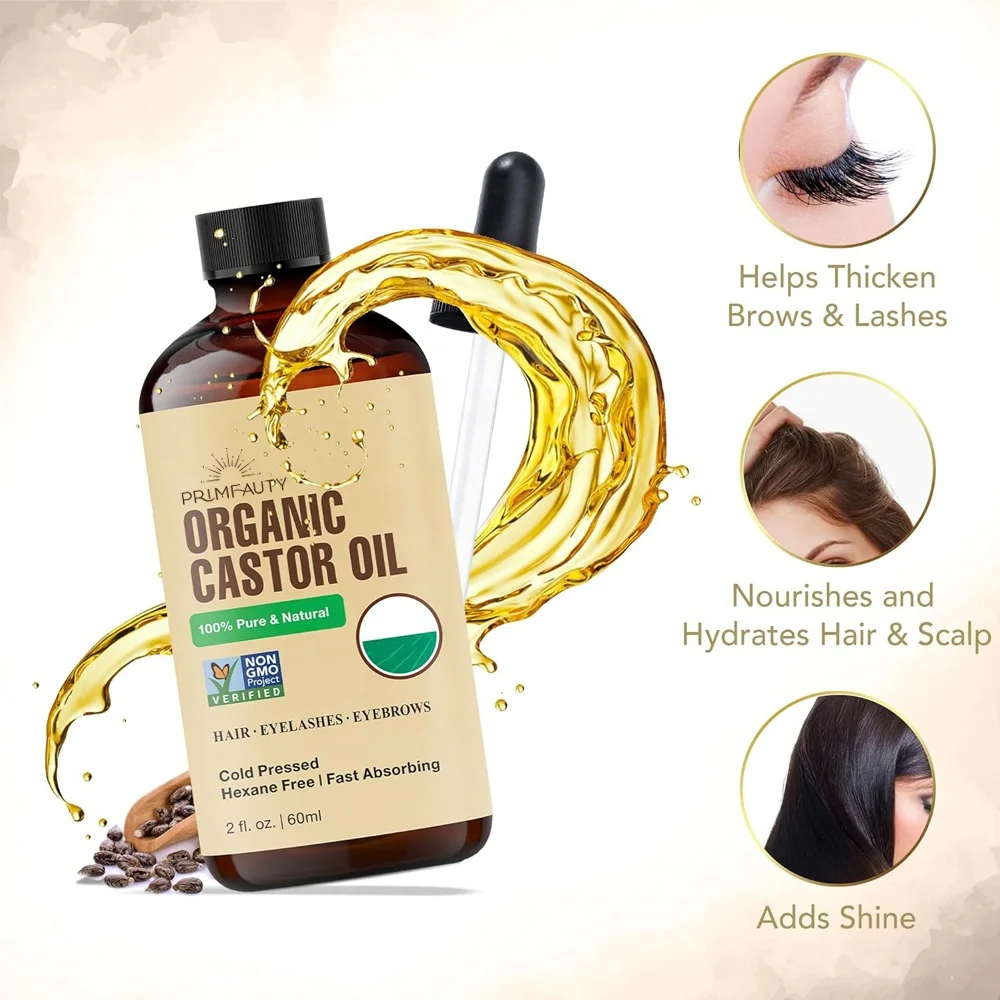 bulk cold pressed hydrogenated jamaican natural organic eyebrow growth 100% castor oil for hair growth