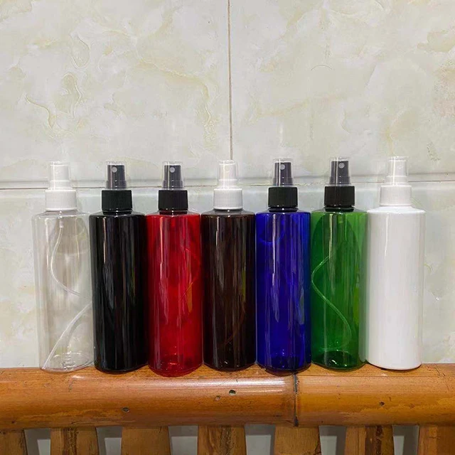 Hengjian 250ml amber pearl blue transparent green pink cosmetic plastic spray bottle with mist sprayer for perfume and toner