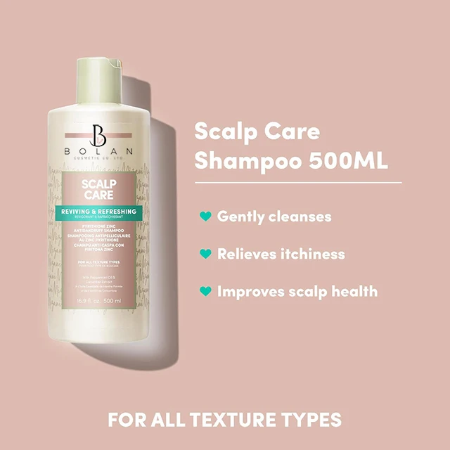 Unisex Organic Scalp Care Shampoo with Zinc Pyrithione Anti-Dandruff Anti-Frizz Nourishing Concentrated Peppermint for Adults