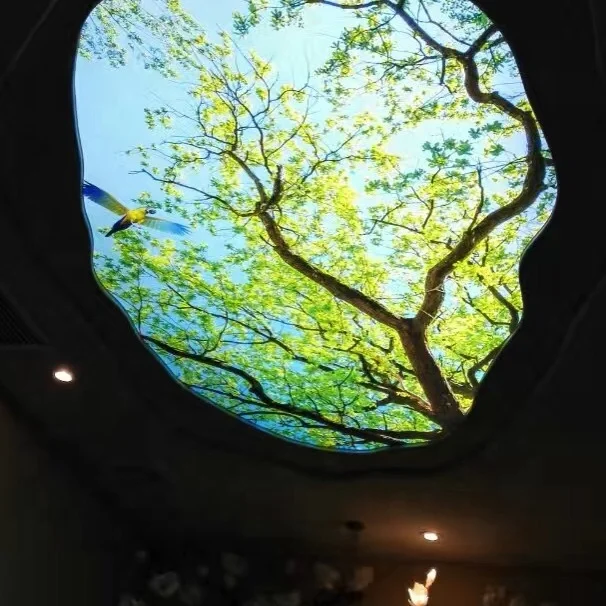 ZHIHAI nice trees in sky pvc translucent stretch ceiling