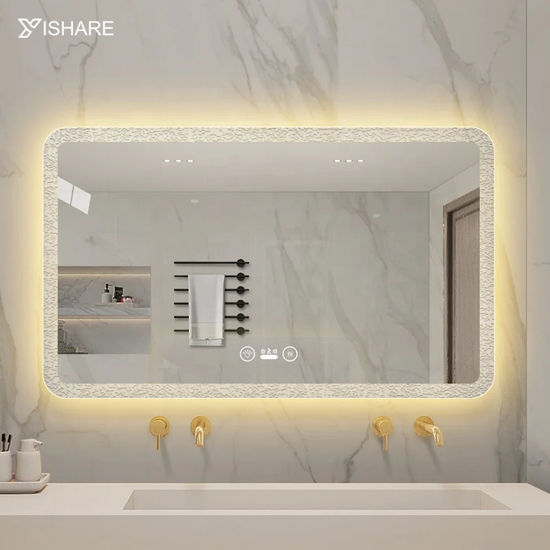 Yishare Led Bathroom Beauty Hair Salon Acrylic Colorful Frame Mirrors With Led Lights Home Decor