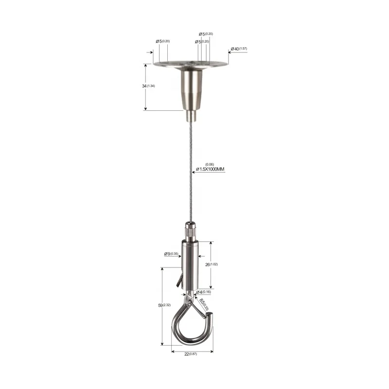 Stainless Steel Wire Rope Suspension Hanging Kits For Acoustic Panel LED Panel Lighting