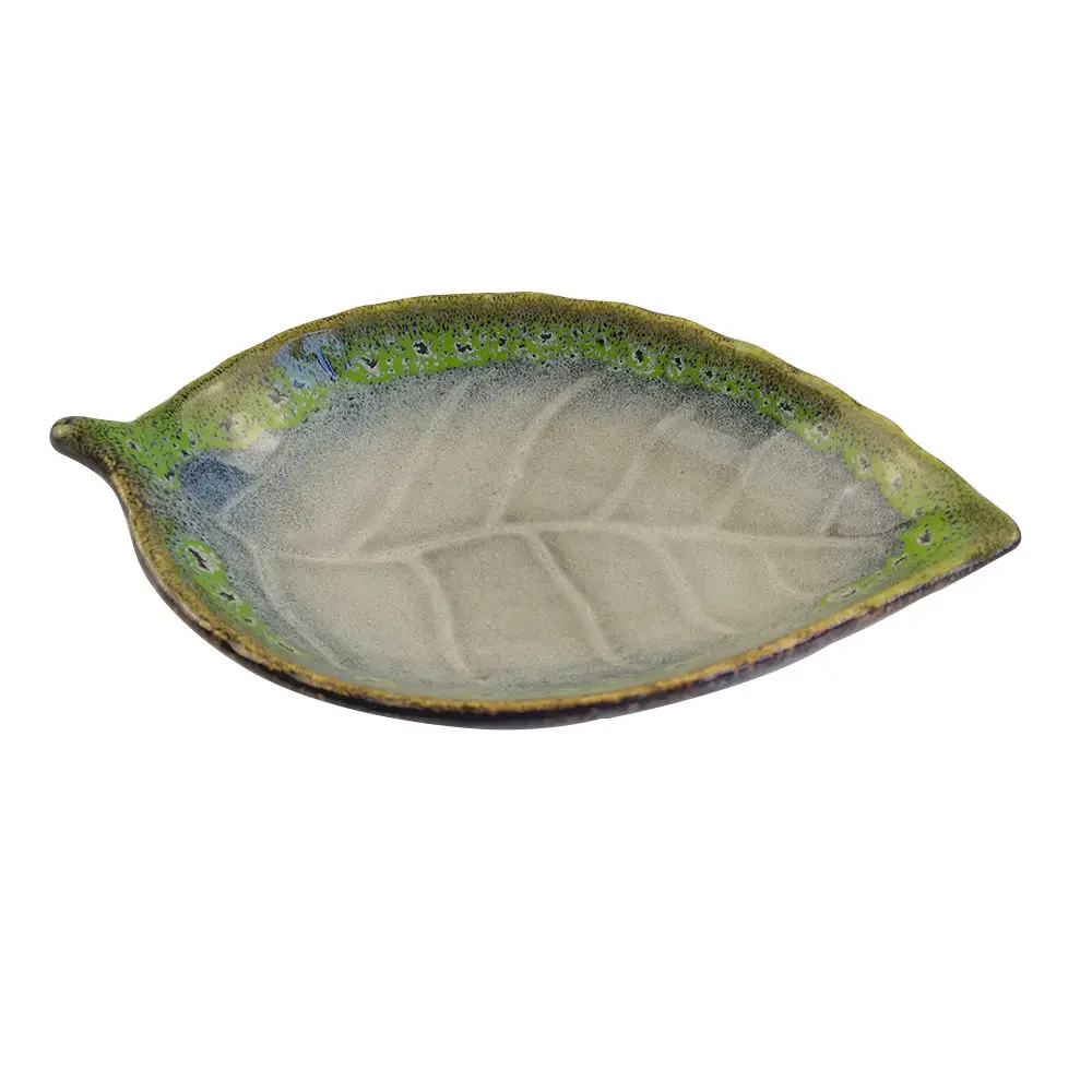 Wholesale 8 Inch ceramic leaf &boat shaped luxury tableware plates sets dinnerware