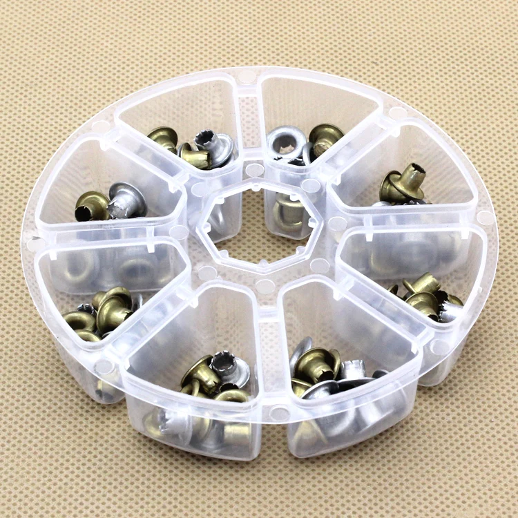 D405 8-cell Round Transparent PP Bead Box Small Object Rubber Band Button Organizer Plastic Packaging