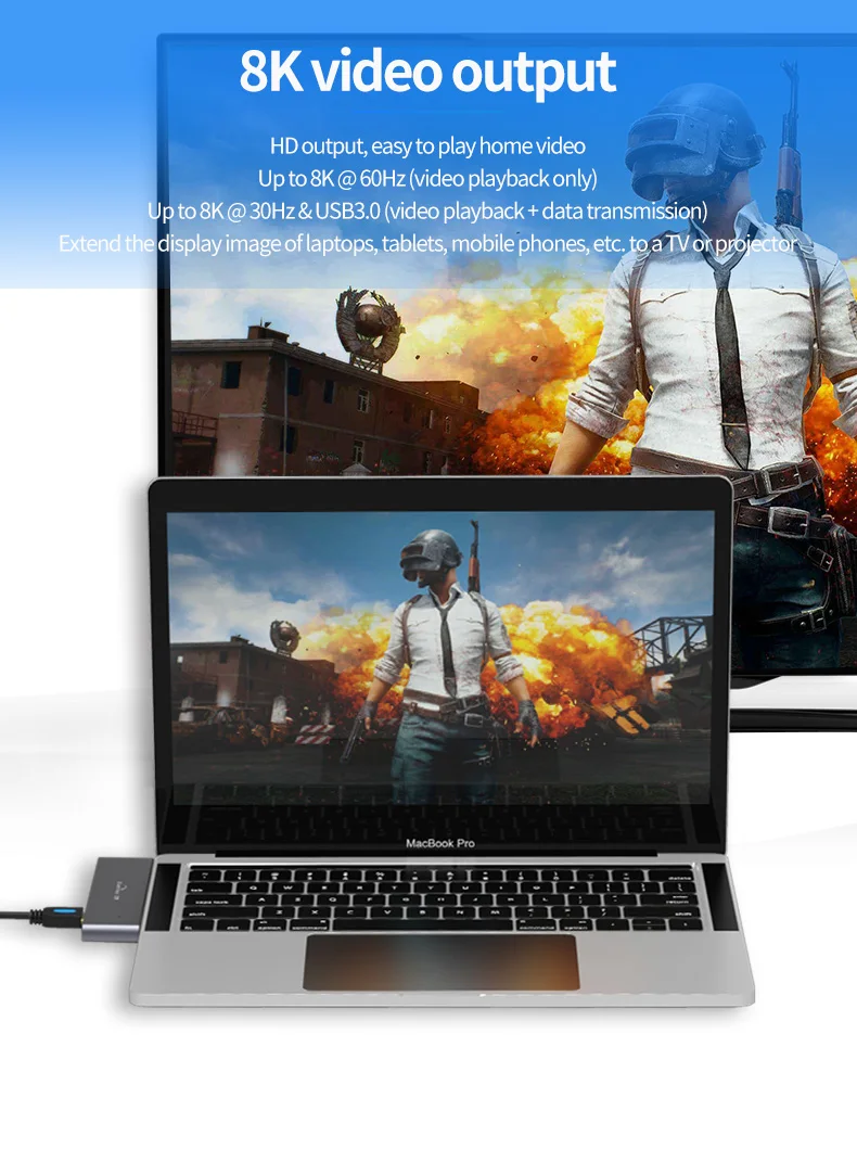 Многофункциональный 7 prot USB C концентратор Поддержка SD TF карты Чтение HDTV высокая скорость в 2 для Mac