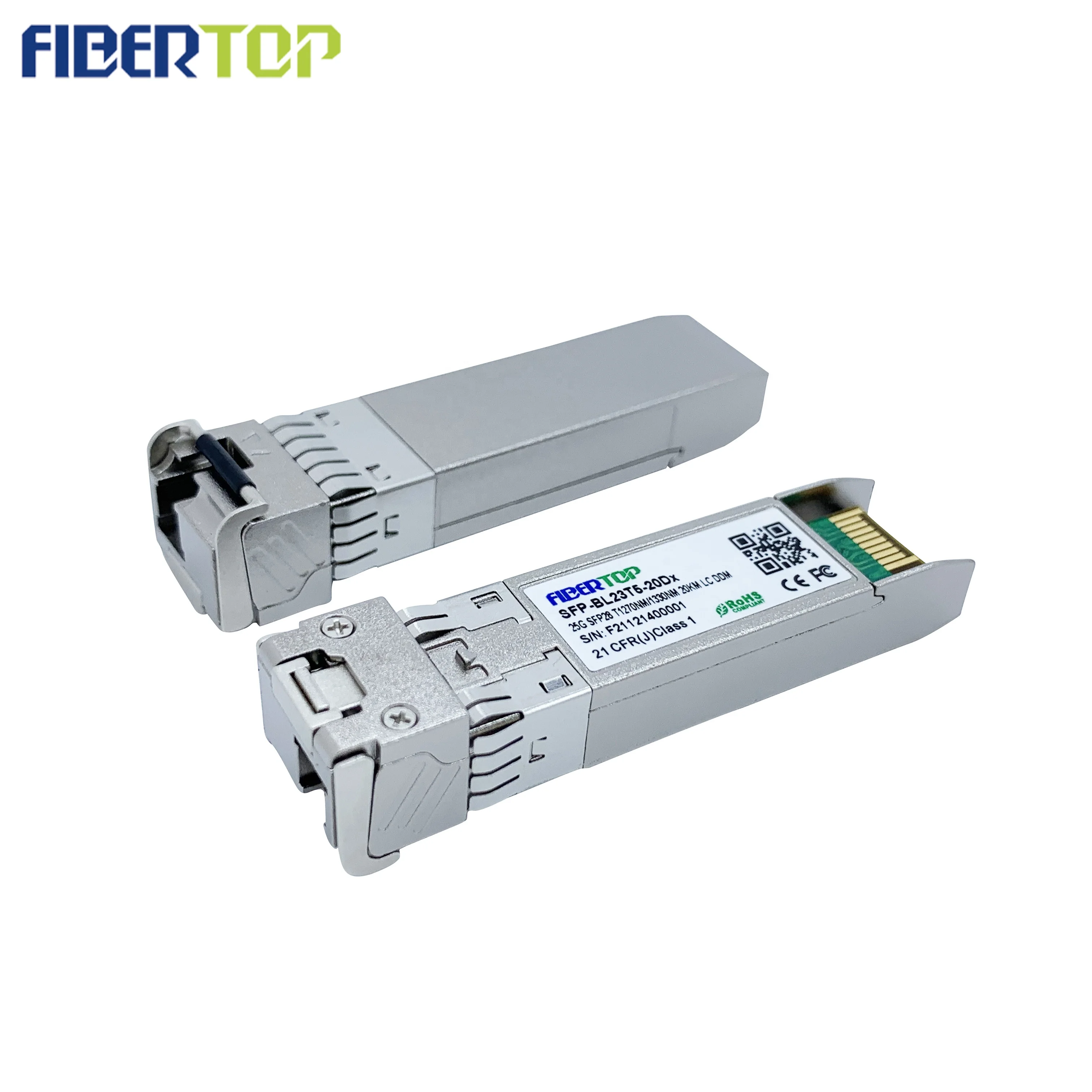 Fibertop SFP28 BiDi 1270nm-TX/1330nm-RX SFP-25GBX-U-20-C совместимый 25 гбасе BOSA 20 км LC SMF оптический трансивер sfp модуль