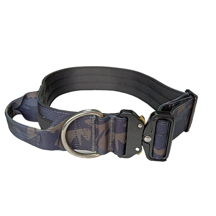 Pet Colar Hot Selling Large Durable Camo Adjustable Tactical Dog Collar with Handle