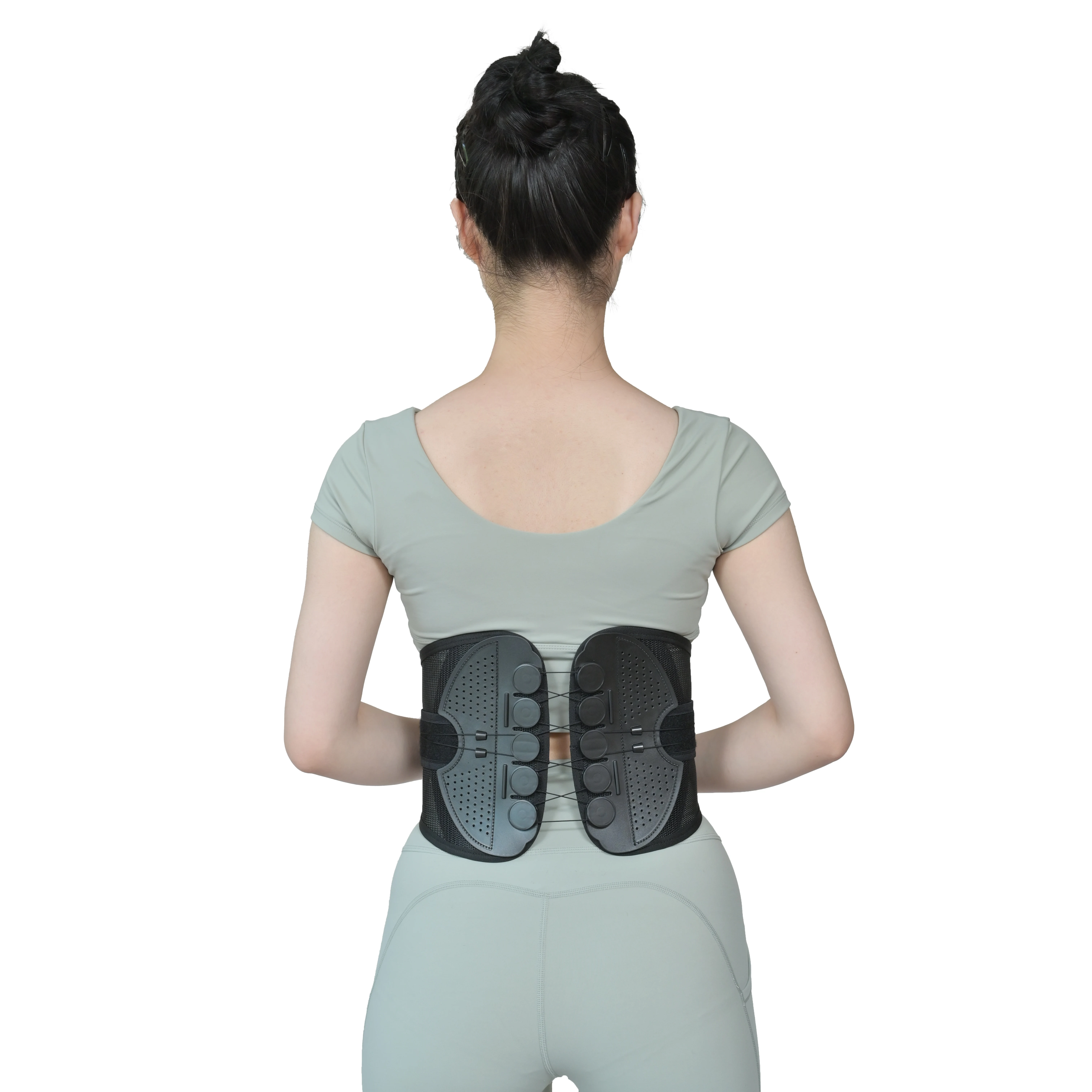 elastic two side drawstring pull fixed belt lumbar disc strain exercising protection support waist belt