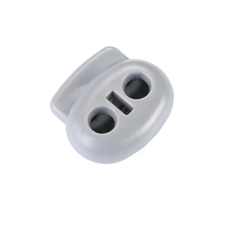 Custom Backpack Clothing Accessories PP POM Plastic Spring Cord Lock End Stopper Breakaway Double Hole S6063