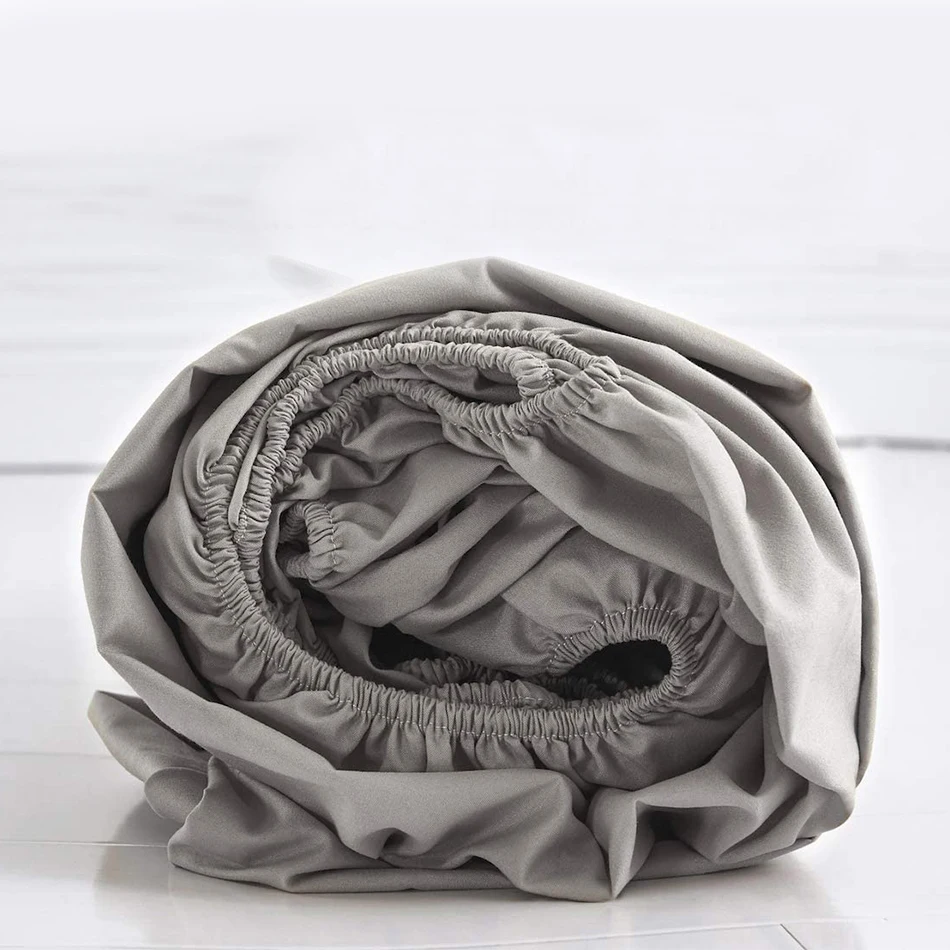 1 Fitted Sheet Only - 100% polyester microfiber fabric- Fully Elastic All Around Sheet Extra Deep Pocket - Solid