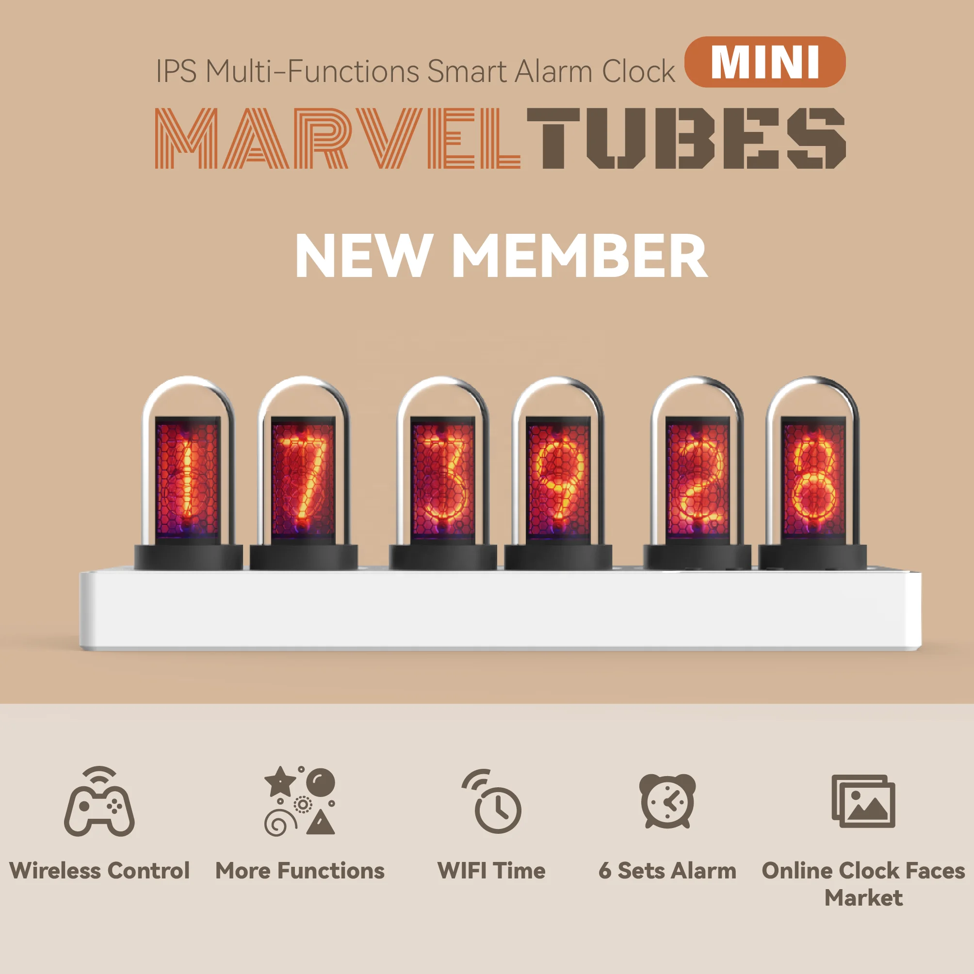 BETTER Modern Nixie Clock Mini Marvel Tubes IPS Digital Clock