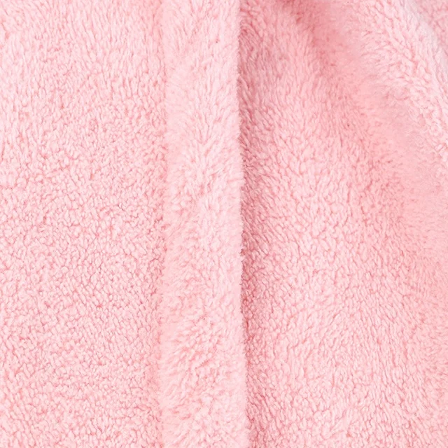 Double layer pink color microfiber fabric hair drying towel turban for salon