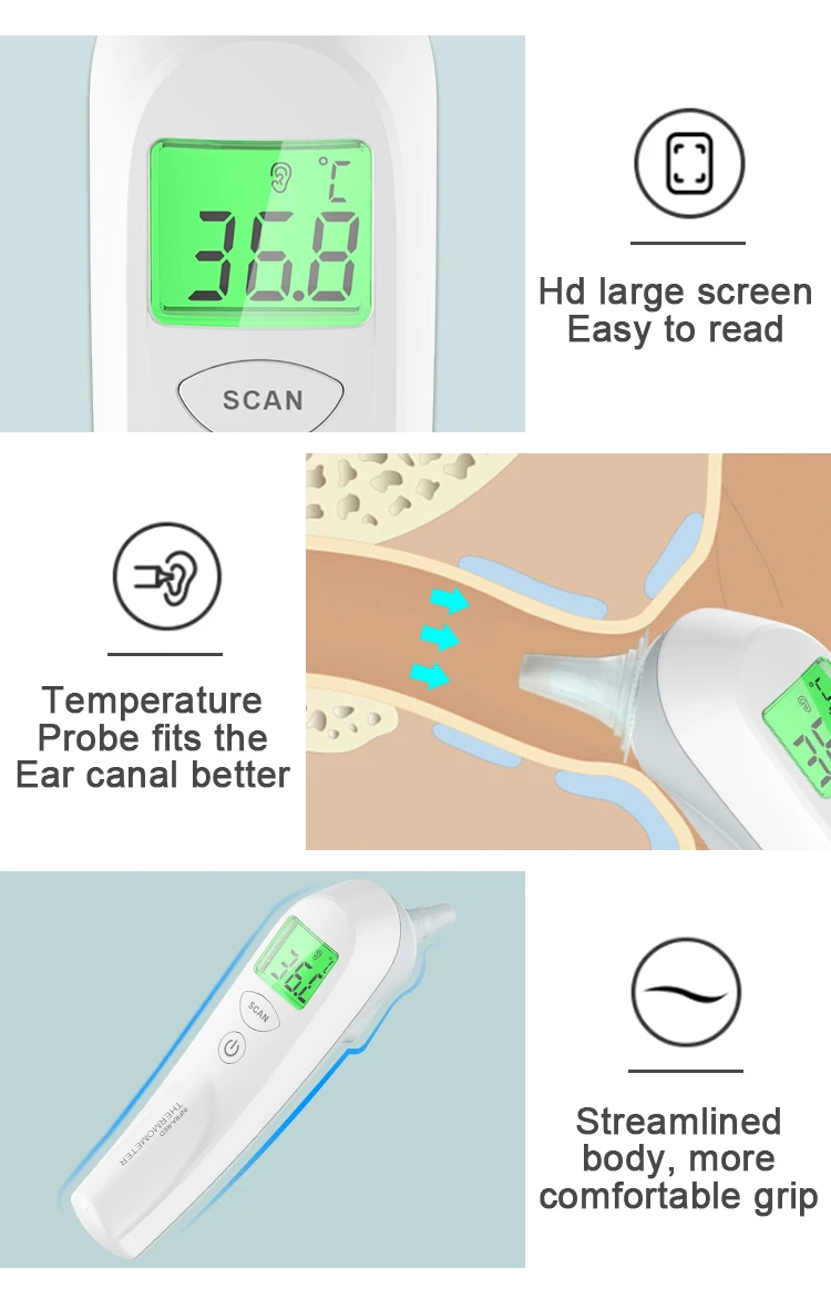 Household Digital Waterproof Thermometer Infrared Forehead Ear Baby Thermometer Termometro Digital Non Contact Thermometer