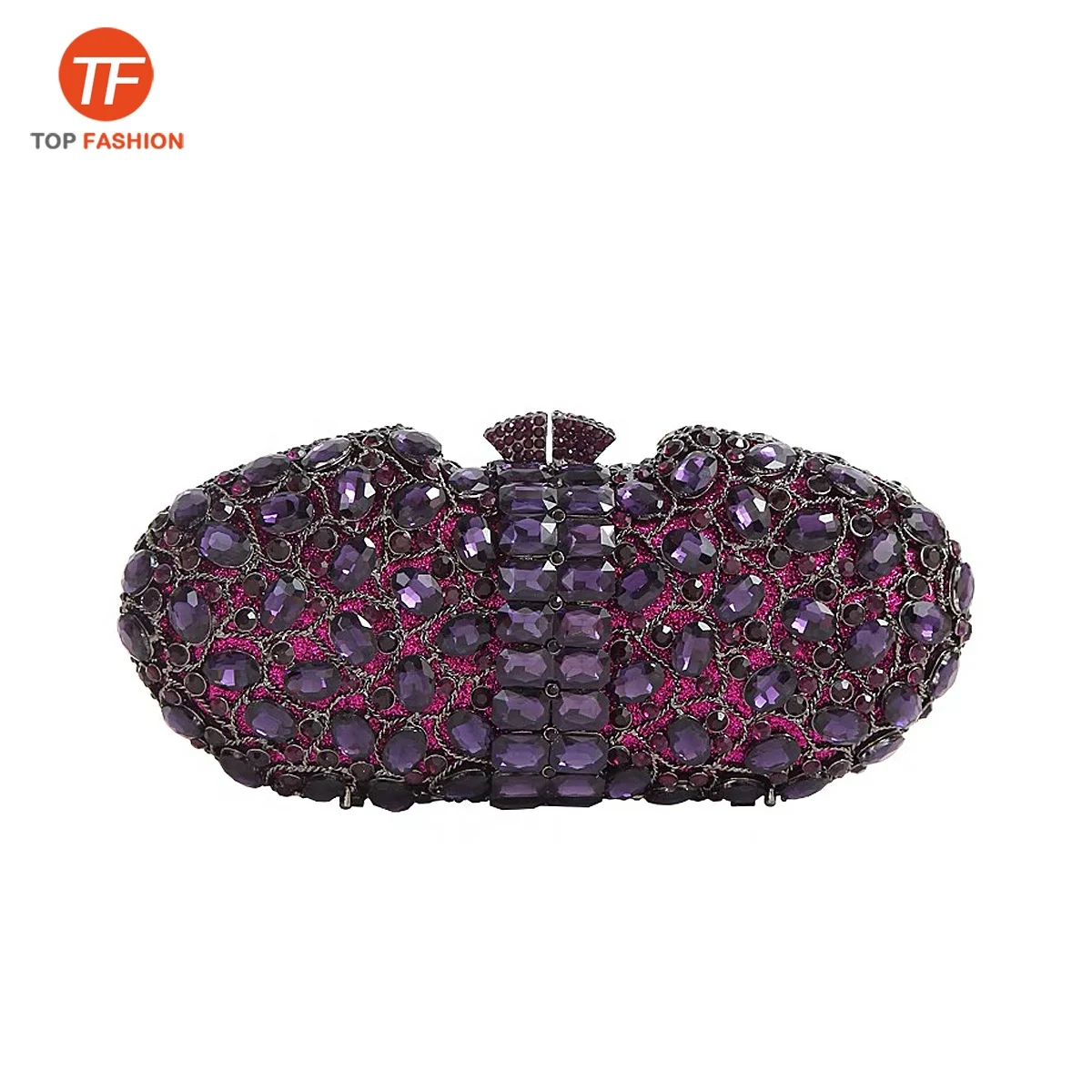 Роскошный кошелек со стразами Lux фиолетовый большой камень кристалл клатч для официальных вечеринок 2023 фабричные оптовые продажи.