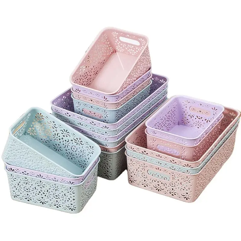 OEM/ODM Underwear Storage Box Kitchen Organizer Clothes Toys Storage Bins Plastic Desktop Hollow Storage Basket Plastic mold cus