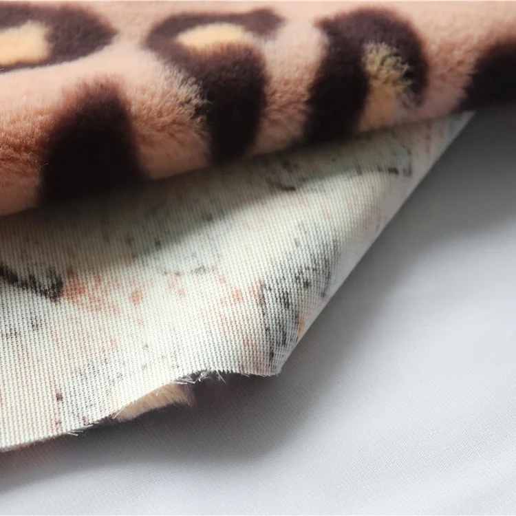 Пользовательская ткань из искусственного меха норки с леопардовым принтом, ткань из искусственного меха