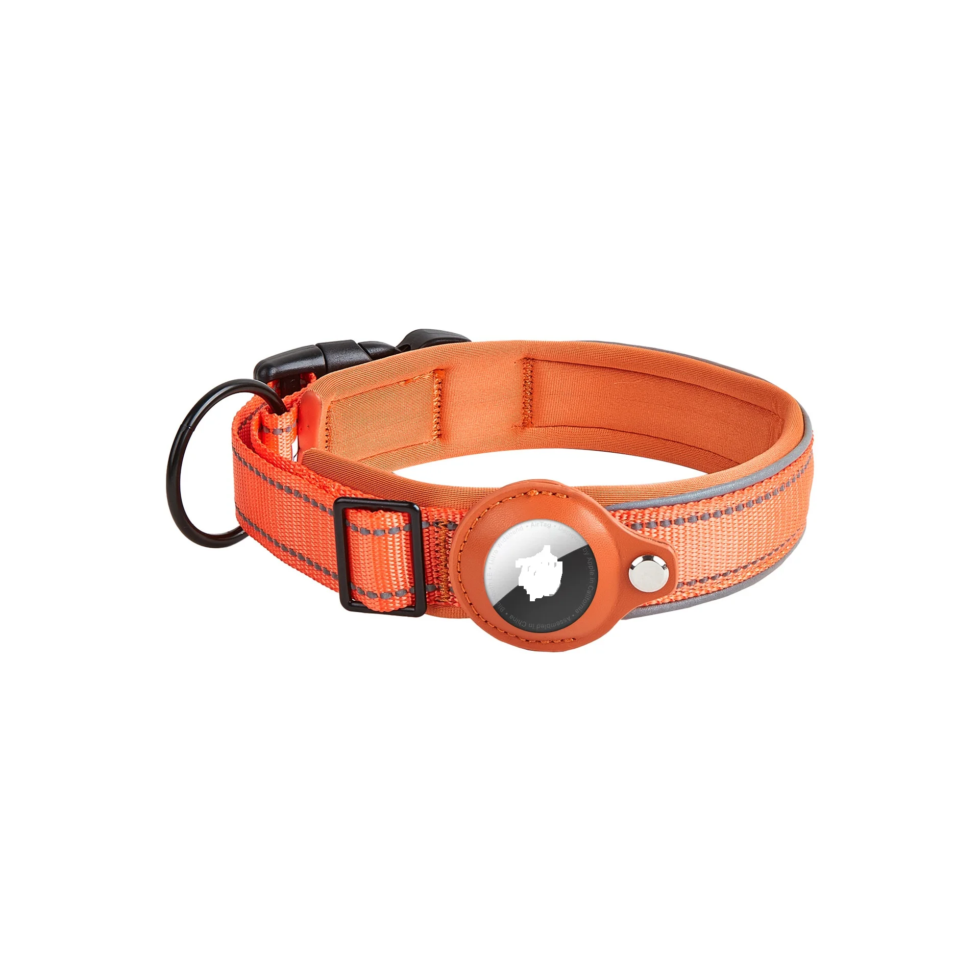 Reflective Nylon Pet Collar with Air Holder Antilost GPS Dog Collar for Comfortable Walking