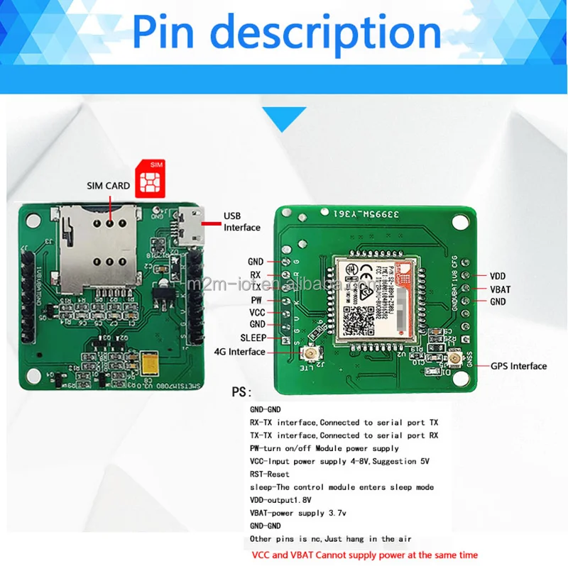 SIMCOM SIM7600E Development Board CAT1 IoT Module SIM7600E Mini Breakout Board SIM7600E Core Board 4G Module