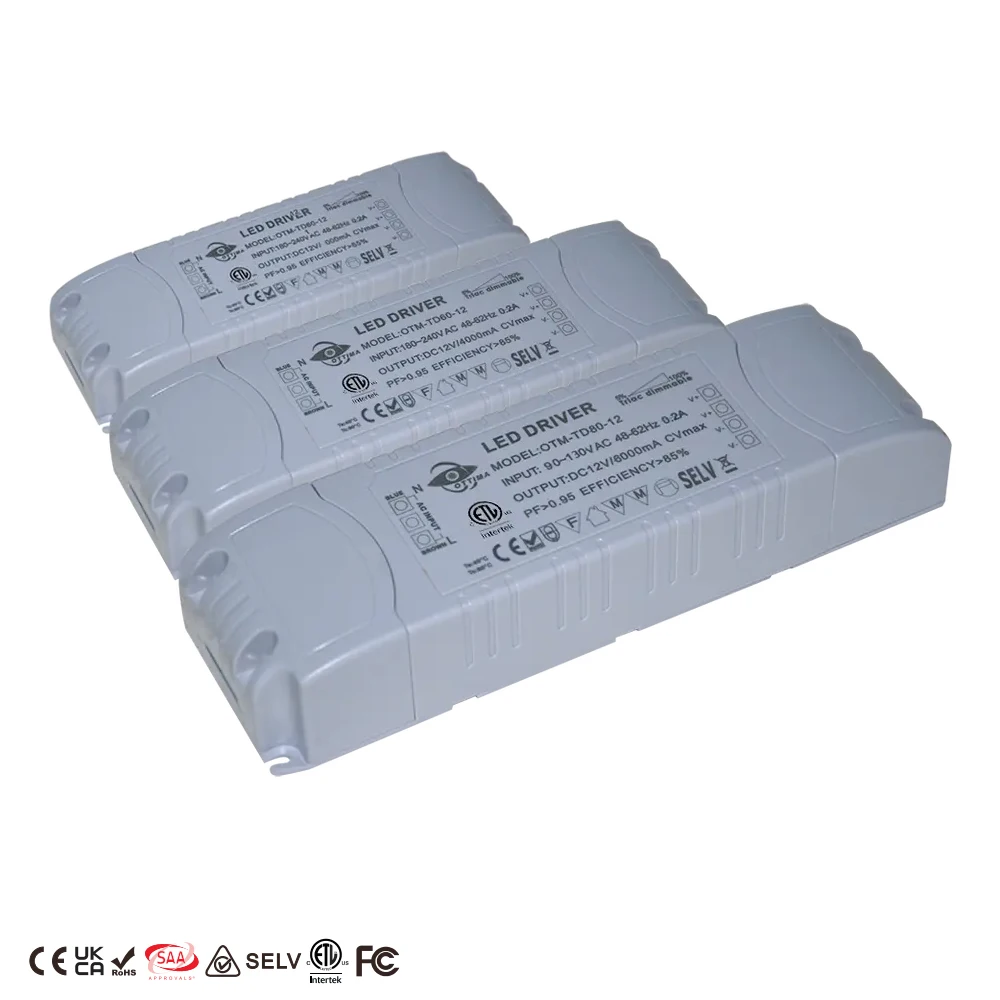CE RoHS SAA ETL 20 Вт 30 Вт 40 Вт 50 Вт 60 Вт 80 Вт 100 Вт Светодиодный драйвер постоянного напряжения TRIAC с регулируемой яркостью