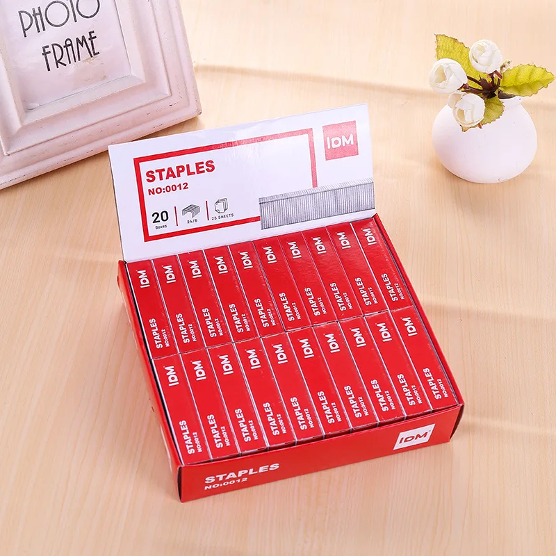 Lidemei No. 12 small box staples office regular 24/6 staples 1000 pieces box can be stapled for 25 pages