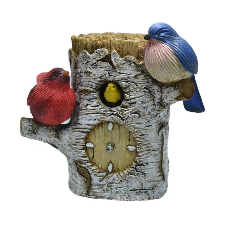 table decoration personalized souvenir gift singing bird figurine resin clock