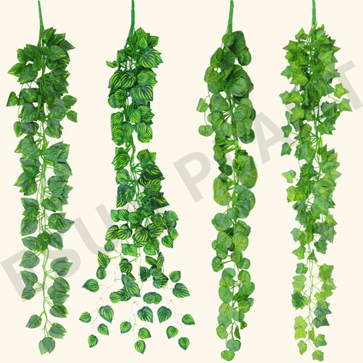 Wholesale artificial ivy leaves hanging green leaves hanging plants faux plant wall hanging LE0059