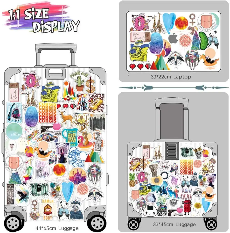 Big 100-pack Cute Stickers for Water Bottles for Teens,girls Perfect for Waterbottle,laptop,phone,travel Extra Durable PVC CMYK