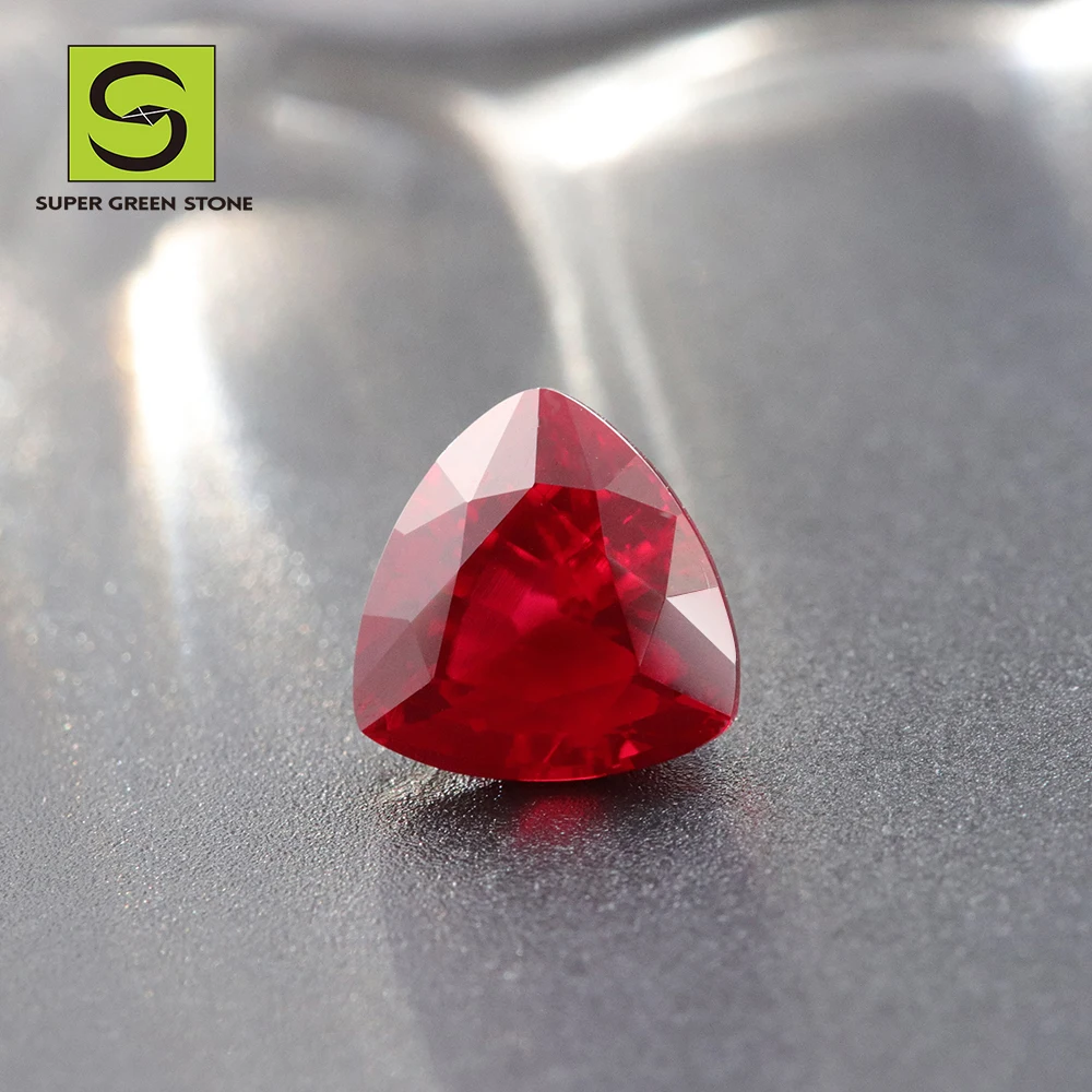 SuperGS SGSLGR06 Wholesale Hydrothermal Sapphire Emerald Cut Created Loose Lab Grown Gemstones Lab Loose Ruby