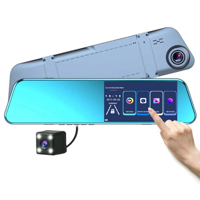  Новая двойная камера hd dvr 5 2 дюймов HD двойной объектив Автомобильный видеорегистратор Камера заднего вида Автомобильное