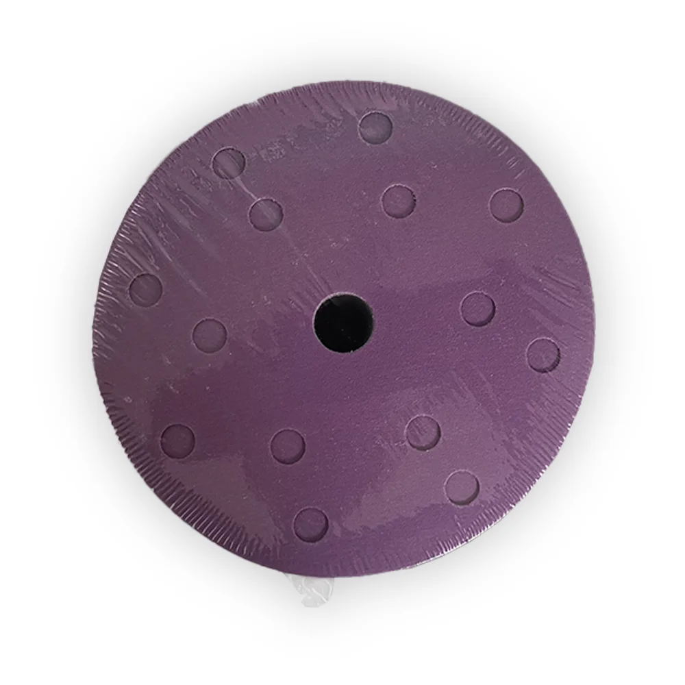 P240 purple sandpaper disk 6inch 15 holes ceramic dry sanding disc pads abrasive sand paper