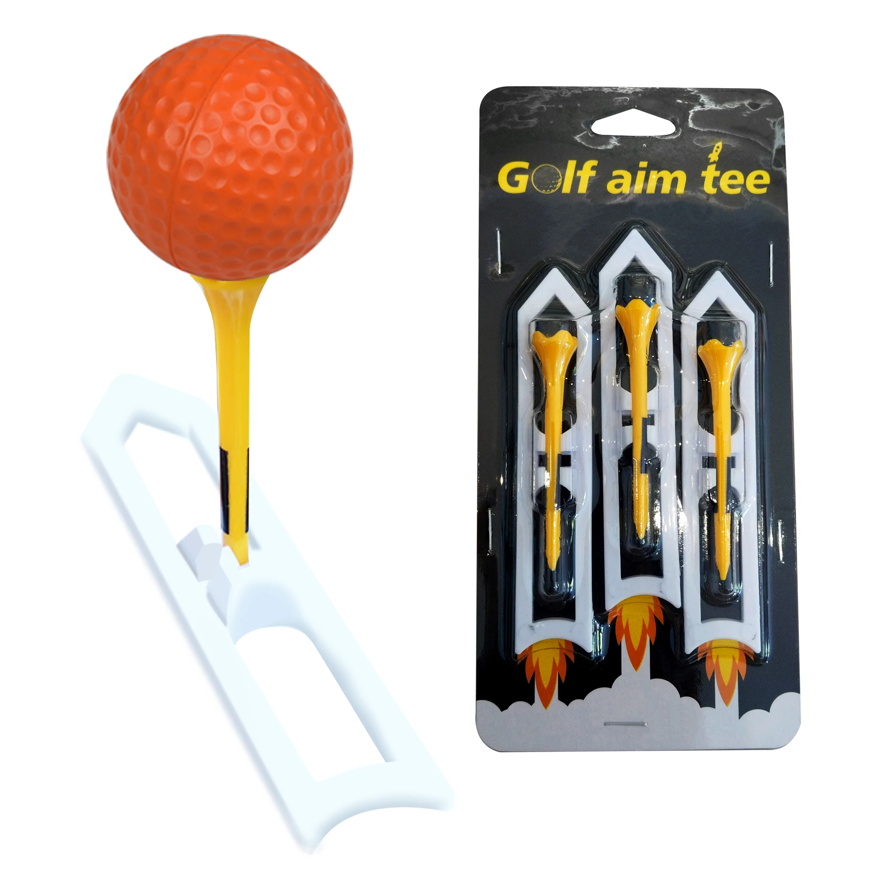 Golf Plastic Tee Accurate Aiming with Great Consistency Robotically Tested to Reduce Ball Spin Pack of 3 Golf Accessory